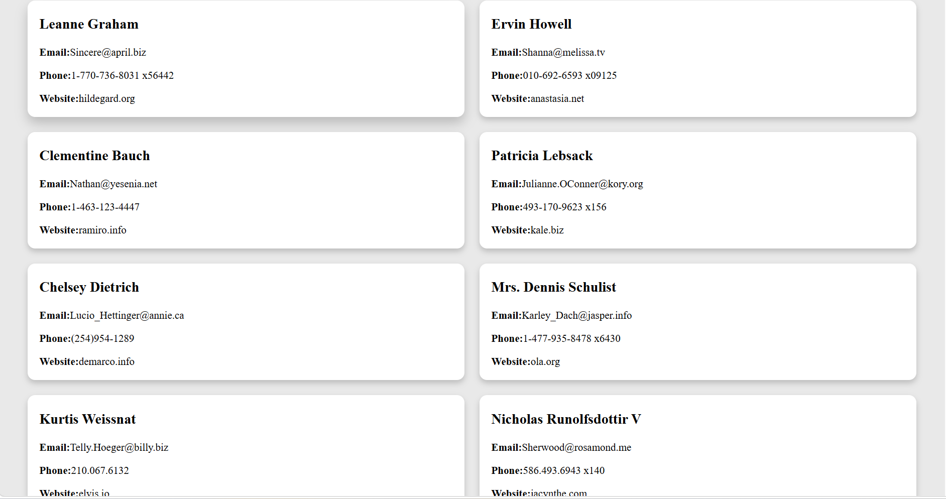 Json Placeholder API Website